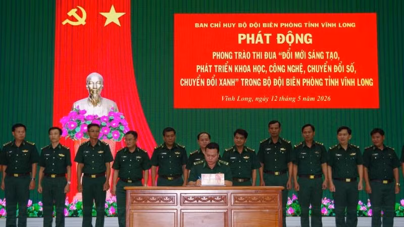 Ban Chỉ huy Bộ đội Biên phòng tỉnh Vĩnh Long phát động phong trào thi đua “Đổi mới sáng tạo, phát triển khoa học, công nghệ, chuyển đổi số, chuyển đổi xanh” trong toàn lực lượng.