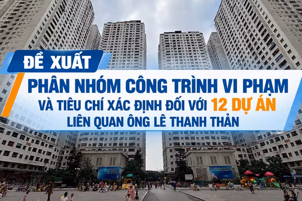 [Infographic] Đề xuất phân nhóm công trình vi phạm và tiêu chí xác định đối với 12 dự án liên quan ông Lê Thanh Thản