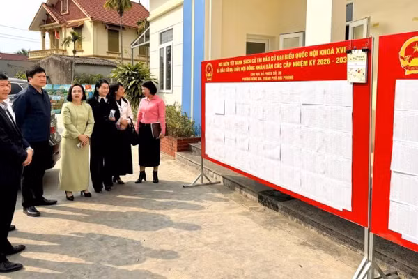 Ảnh minh họa: Một khu vực dự kiến bỏ phiếu bầu cử đại biểu Quốc hội và Hội đồng nhân dân các cấp nhiệm kỳ 2026-2031 trên địa bàn phường Hồng An (Hải Phòng). (Ảnh: XUÂN TRƯỜNG)