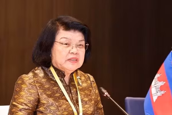 Chủ tịch Quốc hội Campuchia Samdech Maha Rathsapheathika Thipadei Khuon Sudary. (Ảnh: TTXVN)