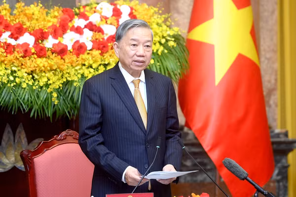Tổng Bí thư, Chủ tịch nước Tô Lâm phát biểu tại buổi gặp mặt 85 đại biểu người cao tuổi tiêu biểu toàn quốc. (Ảnh: Đăng Khoa)