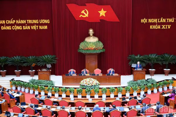 Phiên khai mạc Hội nghị lần thứ tư, Ban Chấp hành Trung ương Đảng khóa XIV. (Ảnh: ĐĂNG KHOA)