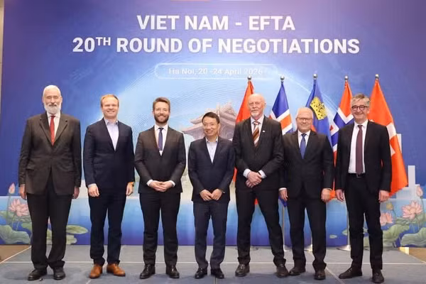 Các đại biểu dự phiên đàm phán Hiệp định thương mại tự do giữa Việt Nam và Hiệp hội Thương mại tự do châu Âu (EFTA), trong đó có Liechtenstein. (Ảnh: Ban Thư ký EFTA)