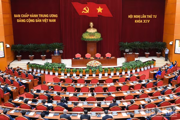 Phiên bế mạc Hội nghị lần thứ tư Ban Chấp hành Trung ương Đảng Cộng sản Việt Nam khóa XIV. (Ảnh: ĐĂNG KHOA)