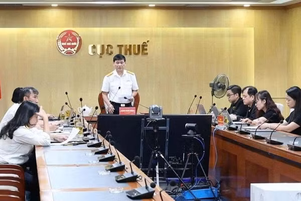 Toàn cảnh Hội nghị trực tuyến cơ quan thuế toàn quốc trao đổi tình hình triển khai công tác đánh giá quản lý rủi ro hóa đơn. (Ảnh: PHƯƠNG THÚY)