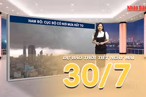 [Video] Dự báo thời tiết đêm nay và ngày mai ngày 30/7/2026: Mưa dông tiếp diễn trên nhiều khu vực, cảnh báo lũ quét và sạt lở đất