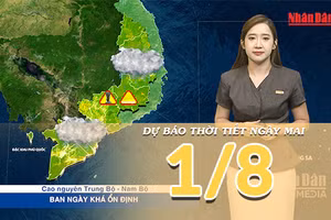 [Video] Dự báo thời tiết đêm nay và ngày mai ngày 1/8/2026: Mưa dông tiếp tục duy trì tại Bắc Bộ, Trung Bộ giảm mưa