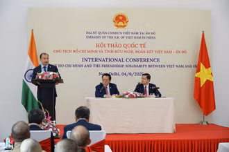 Hội thảo quốc tế “Chủ tịch Hồ Chí Minh và tình hữu nghị, đoàn kết Việt Nam-Ấn Độ”. (Ảnh: BNG)