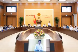 Quang cảnh phiên họp thứ 5 của Ủy ban Thường vụ Quốc hội. (Ảnh: Media Quốc hội)