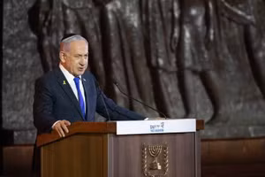 Thủ tướng Israel Benjamin Netanyahu phát biểu tại Jerusalem. (Ảnh: THX/TTXVN)