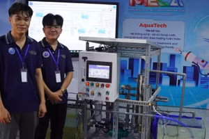 Đề tài "Hệ thống xử lý-tái sử dụng nước trong nuôi tôm theo hướng tuần hoàn" của nhóm sinh viên Đại học Trà Vinh giành giải Ba cuộc thi toàn quốc MECA-Mitsubishi Electric Cup Automation 2026.