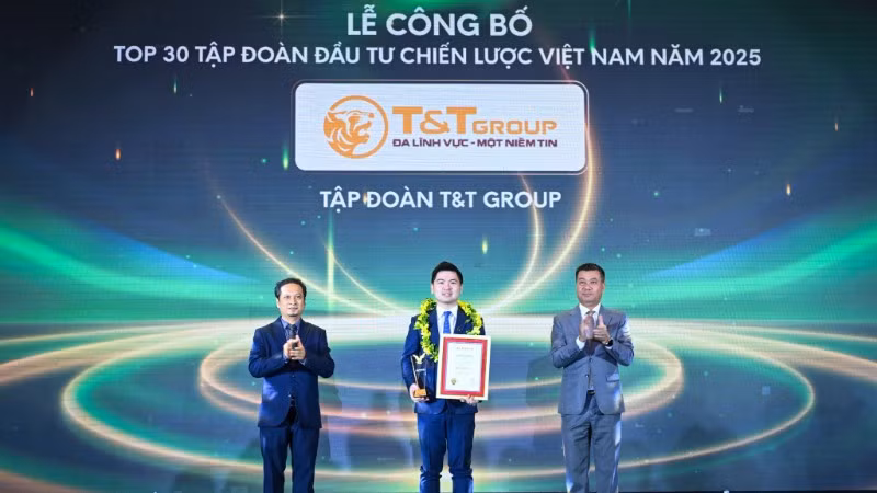Tập đoàn T&T Group được vinh danh trong bảng xếp hạng ALPHA 30 - Top 30 Tập đoàn đầu tư chiến lược Việt Nam năm 2025. 