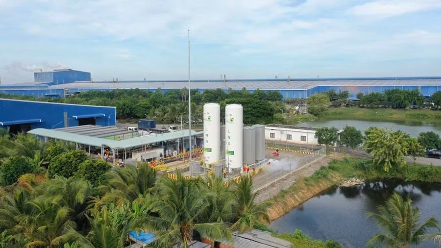 Mô hình tích hợp trạm cấp khí CNG-LNG tại Nhà máy Gạch men Hà Thanh, Đồng Tháp.