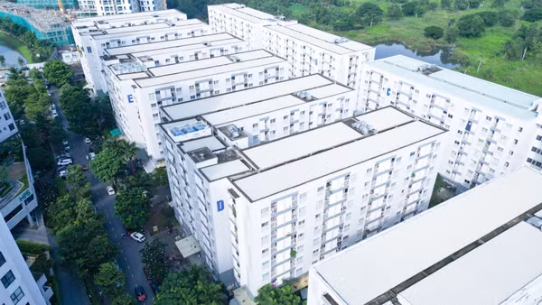 Khu nhà ở xã hội Ehome S tại Khu đô thị Mizuki Park, xã Bình Hưng, Thành phố Hồ Chí Minh. (Ảnh THẾ ANH)
