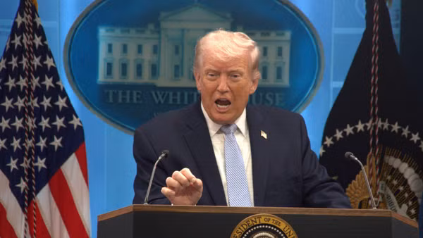 Tổng thống Mỹ Donald Trump phát biểu tại Washington, D.C. (Ảnh: THX/TTXVN)