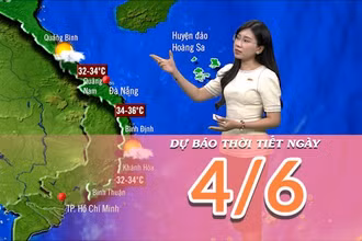 [Video] Dự báo thời tiết ngày 4/6/2025: Mưa rào xuất hiện diện rải rác