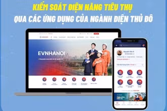 Kiểm soát điện năng tiêu thụ thông qua các ứng dụng. (Ảnh: EVNHANOI)