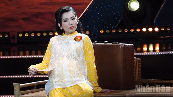 Thí sinh Huỳnh Kim Tho có số điểm cao nhất trong đêm Chung kết 3. (Ảnh: LINH BẢO)