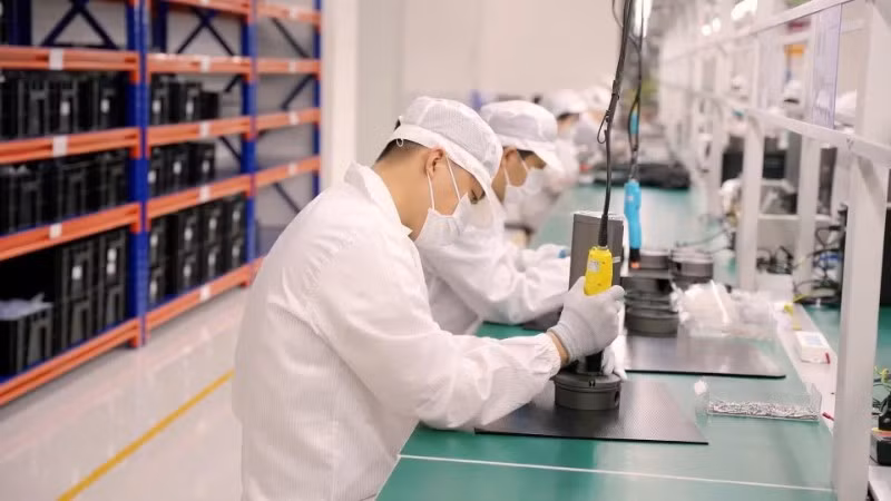 Dây chuyền sản xuất AI Camera ở nhà máy MK Vision tại Khu công nghiệp Thăng Long Vĩnh Phúc, xã Bình Xuyên, tỉnh Phú Thọ. (Ảnh: MINH PHƯƠNG)