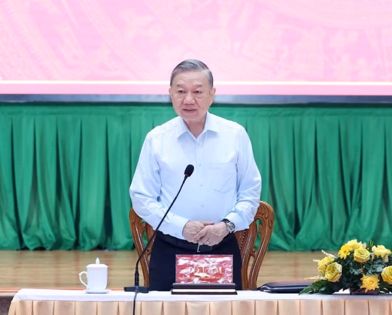 Tổng Bí thư Tô Lâm phát biểu chỉ đạo. (Ảnh: THỐNG NHẤT/TTXVN)