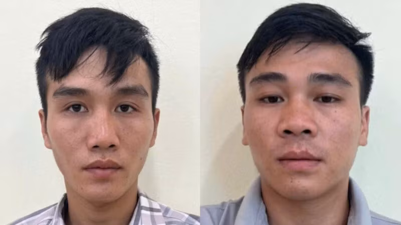 Hai đối tượng Trần Công Anh (bên trái) và Trần Công Phố trong vụ án.
