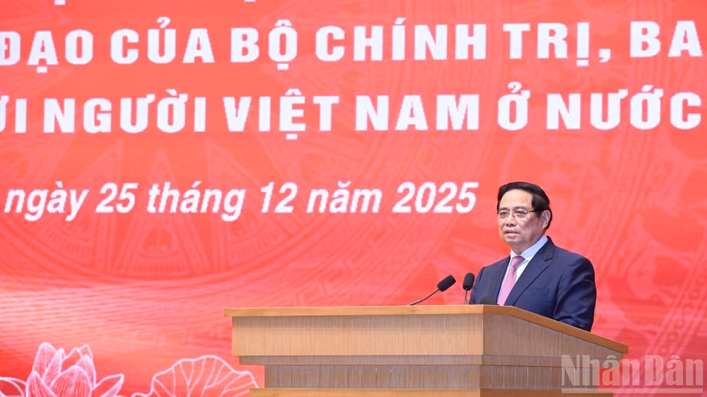 Thủ tướng Chính phủ Phạm Minh Chính phát biểu ý kiến tại hội nghị. (Ảnh: Trần Hải)