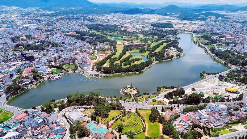 Một góc khu vực trung tâm tỉnh Lâm Đồng.
