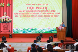Hội nghị tổng kết 10 năm thực hiện Chỉ thị số 05-CT/TW của Tỉnh ủy Lạng Sơn.