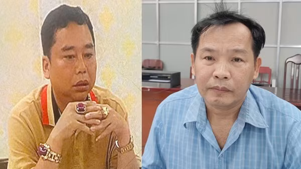 Bị can Thái Huy Phong (bên trái) và bị can Trần Nhật Trường (Ảnh: NGỌC KHUÊ)