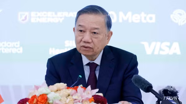 Tổng Bí thư, Chủ tịch nước Tô Lâm phát biểu tại Tọa đàm bàn tròn cấp cao với lãnh đạo các doanh nghiệp lớn của Hoa Kỳ. (Ảnh: TTXVN)