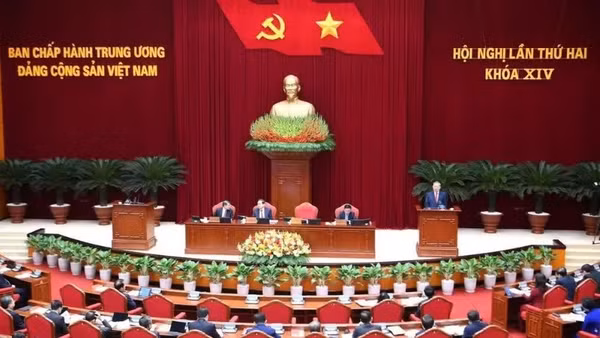 Khai mạc Hội nghị lần thứ 2 Ban Chấp hành Trung ương Đảng khóa XIV. (Ảnh: ĐĂNG KHOA)