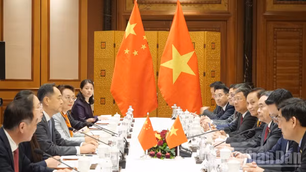 Toàn cảnh cuộc tiếp. (Ảnh: HỮU HƯNG - VI SA)