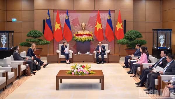 Quang cảnh hội kiến tại Nhà Quốc hội. (Ảnh: THẾ ĐẠI)
