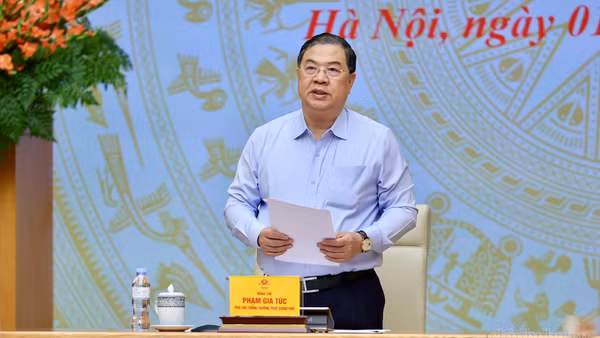 Phó Thủ tướng Thường trực Chính phủ Phạm Gia Túc phát biểu tại Phiên họp thứ nhất của Ban Chỉ đạo các công trình trọng điểm trong lĩnh vực công thương và xây dựng. (Ảnh: chinhphu.vn/Phương Nguyên)