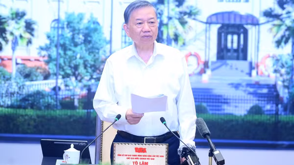 Tổng Bí thư, Chủ tịch nước Tô Lâm phát biểu tại cuộc làm việc với Đảng ủy Chính phủ và các cơ quan về tình hình thực hiện chính sách an sinh xã hội ngày 25/8. (Ảnh: NGUYỄN ĐĂNG)