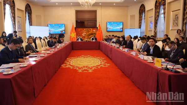 Toàn cảnh Tọa đàm hợp tác kinh tế, thương mại và đầu tư Việt Nam-Trung Quốc. (Ảnh: VI SA)