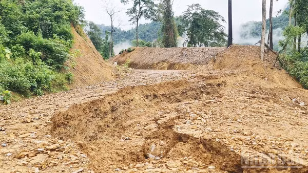Tuyến đường mới mở lên xã biên giới Trường Sơn, tỉnh Quảng Trị sau mưa lũ. (Ảnh: VT)