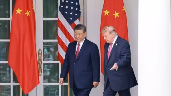 Tổng thống Mỹ Donald Trump đón Chủ tịch Trung Quốc Tập Cận Bình tại Nhà trắng ở Washington, D.C., ngày 24/9/2026. (Ảnh: THX)