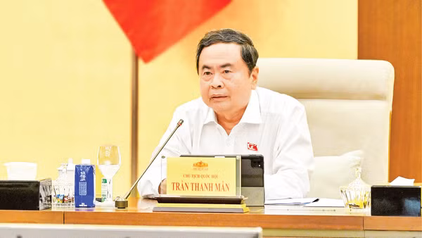Chủ tịch Quốc hội Trần Thanh Mẫn phát biểu tại Phiên họp thứ 5 của Ủy ban Thường vụ Quốc hội. (Ảnh: THỦY NGUYÊN)