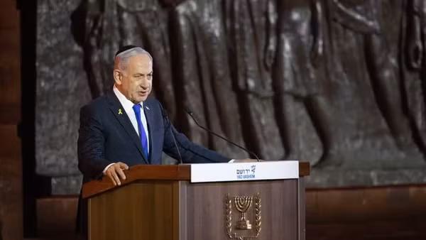 Thủ tướng Israel Benjamin Netanyahu phát biểu tại Jerusalem. (Ảnh: THX/TTXVN)
