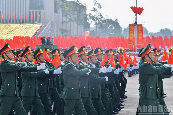 Hình ảnh khối cựu chiến binh Việt Nam tại Lễ kỷ niệm 80 năm Cách mạng Tháng Tám thành công và Quốc khánh 2/9 diễn ra sáng 2/9/2025 tại Hà Nội. (Ảnh: DUY LINH)