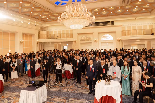 Quang cảnh tiệc chiêu đãi kỷ niệm 81 năm Quốc khánh Việt Nam tại Osaka. (Ảnh: Tổng Lãnh sự quán Việt Nam tại Osaka)