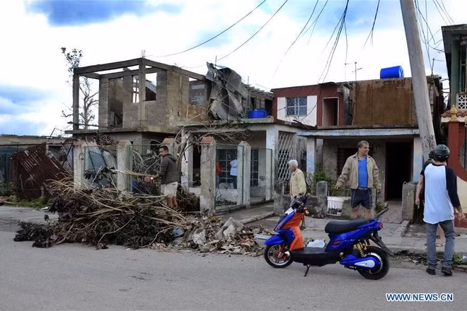 Hình ảnh ngôi nhà bị hư hỏng sau một trận động đất ở Havana, Cuba, tháng 1/2019. (Ảnh: XINHUA)