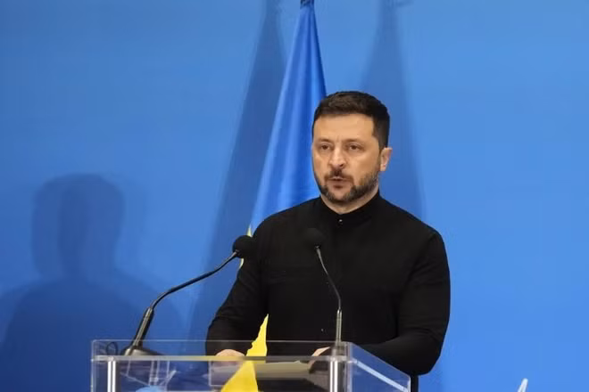 Tổng thống Ukraine Volodymyr Zelensky. (Nguồn: XINHUA)