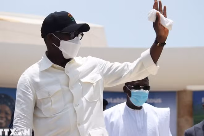 Ông Patrice Talon phát biểu tại Cotonou, Benin. (Ảnh: THX/TTXVN)