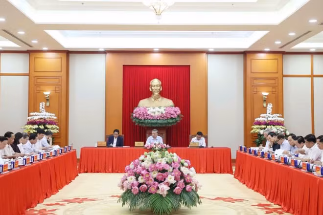 Quang cảnh buổi làm việc. (Ảnh: Thống Nhất/TTXVN)