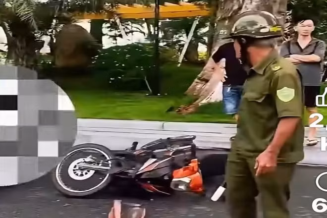Hiện trường vụ tai nạn giao thông được người dân đưa lên mạng xã hội. (Ảnh: cắt từ clip)