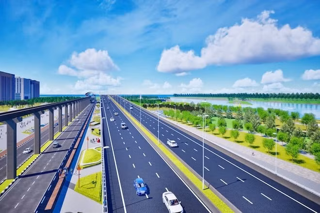 Phối cảnh dự án Đại lộ-cảnh quan sông Hồng.