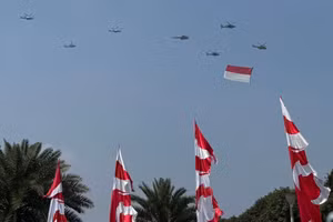 Lễ kỷ niệm lần thứ 81 Quốc khánh nước Cộng hòa Indonesia diễn ra tại Cung điện Merdeka ở Jakarta, ngày 17/8/2026. (Ảnh: TTXVN)
