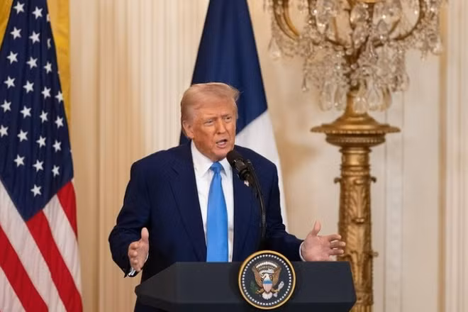 Tổng thống Mỹ Donald Trump trong một bài phát biểu tại Nhà Trắng. (Ảnh: THX/TTXVN)